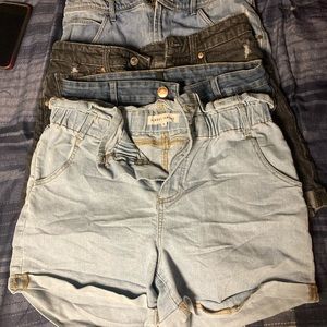 2pair of dark blue & light blue shorts